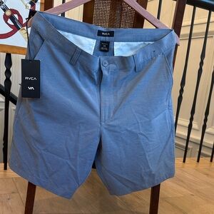 RVCA Men's Gray Flat Front Shorts